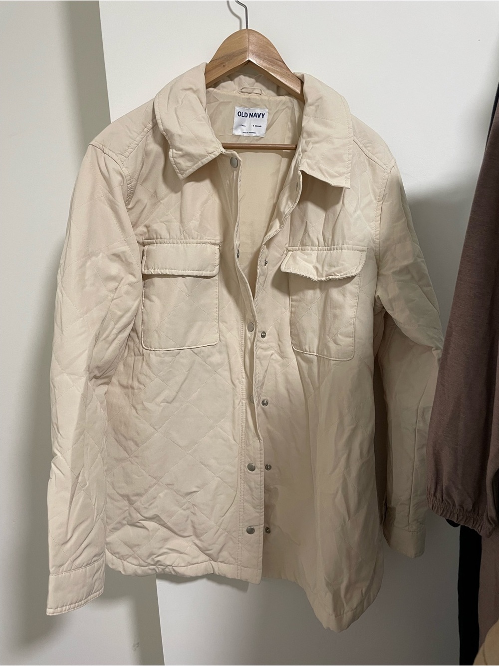 Old Navy Light Cream Quilted Puffer Jacket
